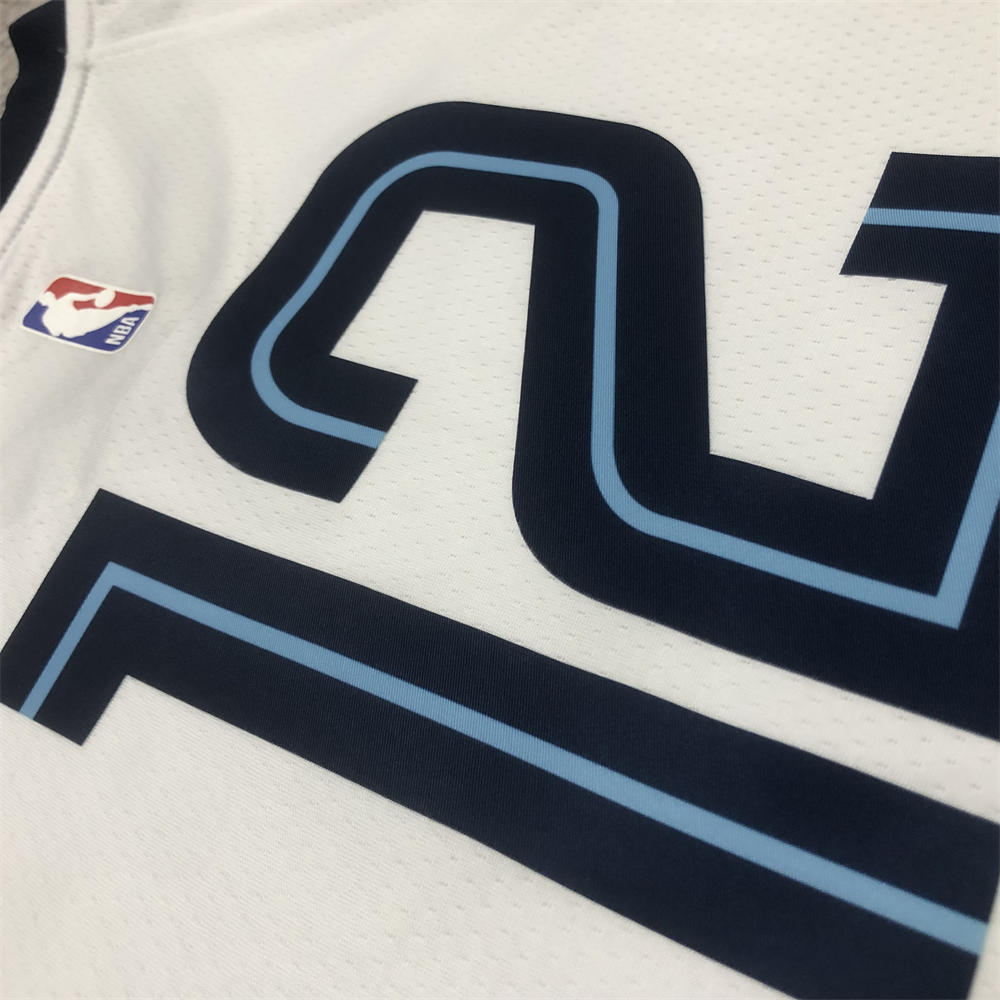 NBA Memphis Grizzies V-Neck White Jersey MORANT#12 S-XXL