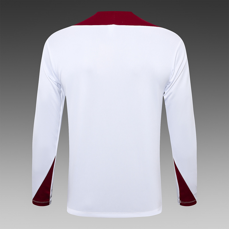 24/25 England White Long-sleeved half-pull training kit Football team kit