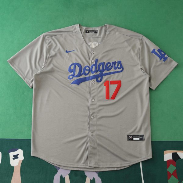 MLB LosAngeles Dodgers Gray Jersey OHTANI #17
