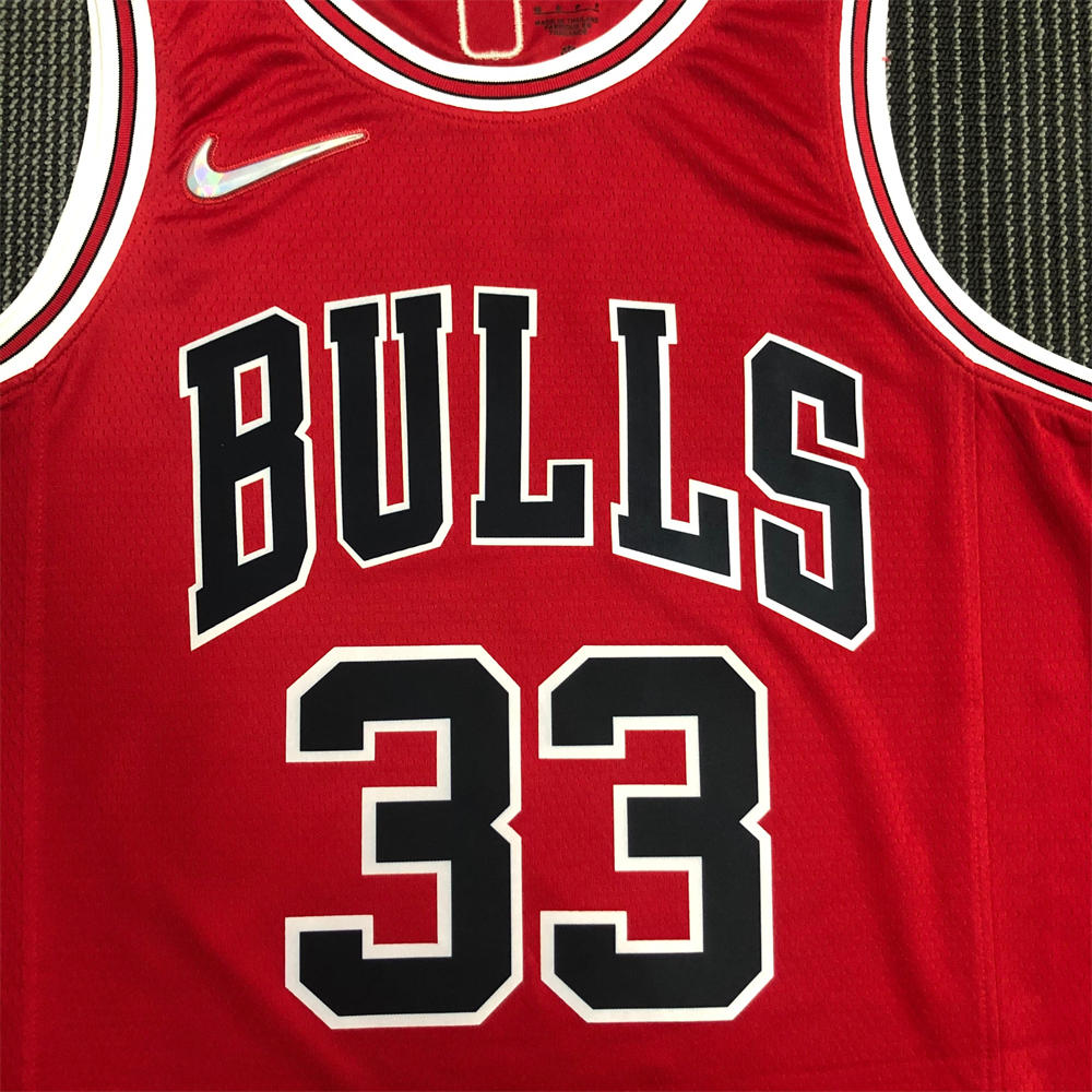 NBA Chicago Bulls Round Neck Red 75th anniversaryJersey PIPPEN#33 S-XXL