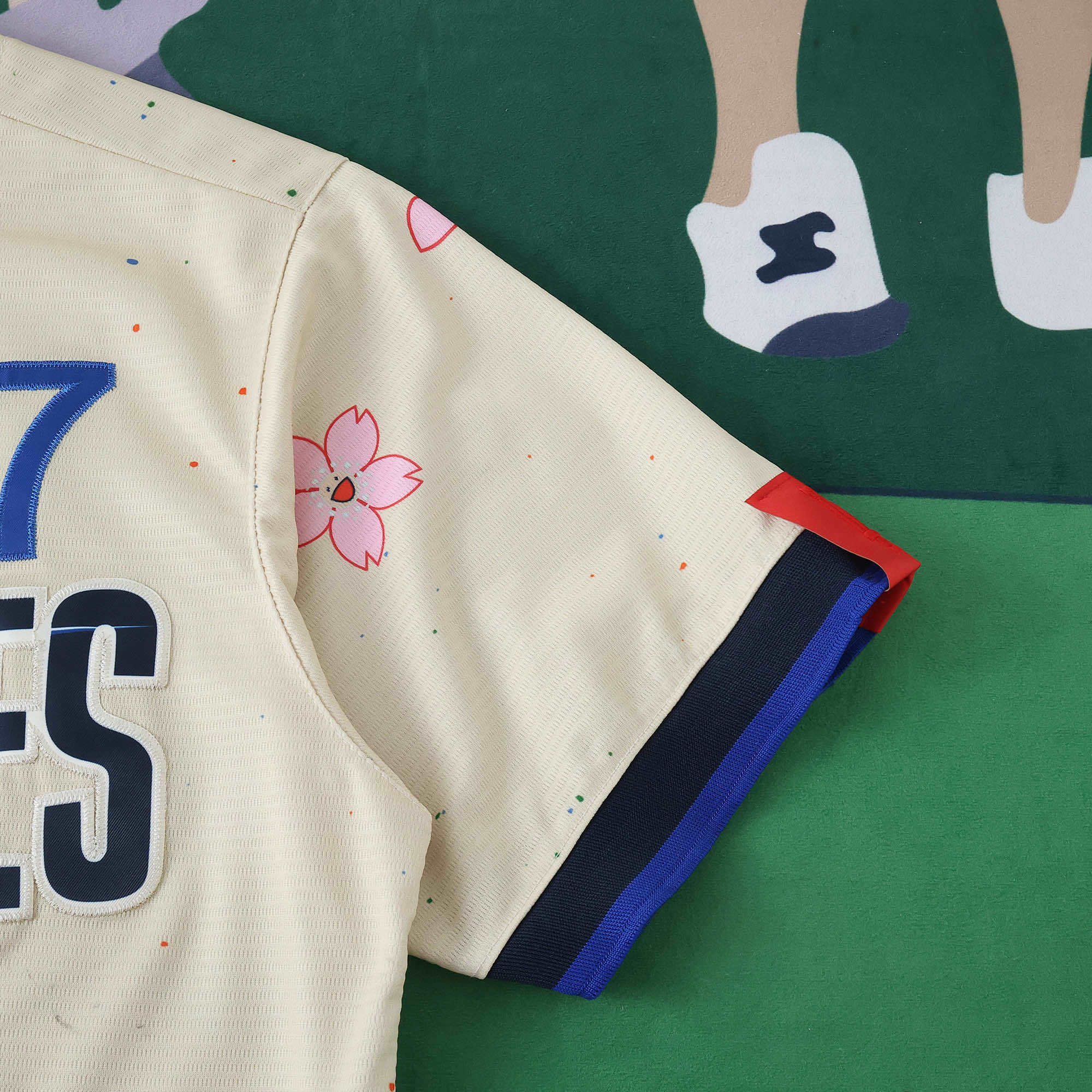 MLB LosAngeles Dodgers Beige Jersey Flower Edition OHTANI #17