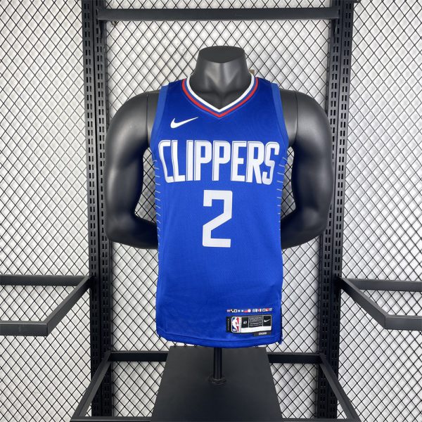 NBA Los Angeles Clippers 2023 V-Neck Blue Jersey LEONARD#2 S-XXL