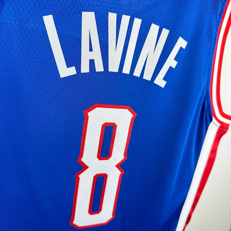 NBA Scaramento Kings 2024 V-Neck City Edition Blue jersey LAVINE#8 S-XXL