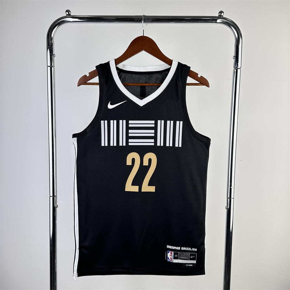 NBA Memphis Grizzies 2024 City Edition V-Neck Black Jersey BANE#22 S-XXL