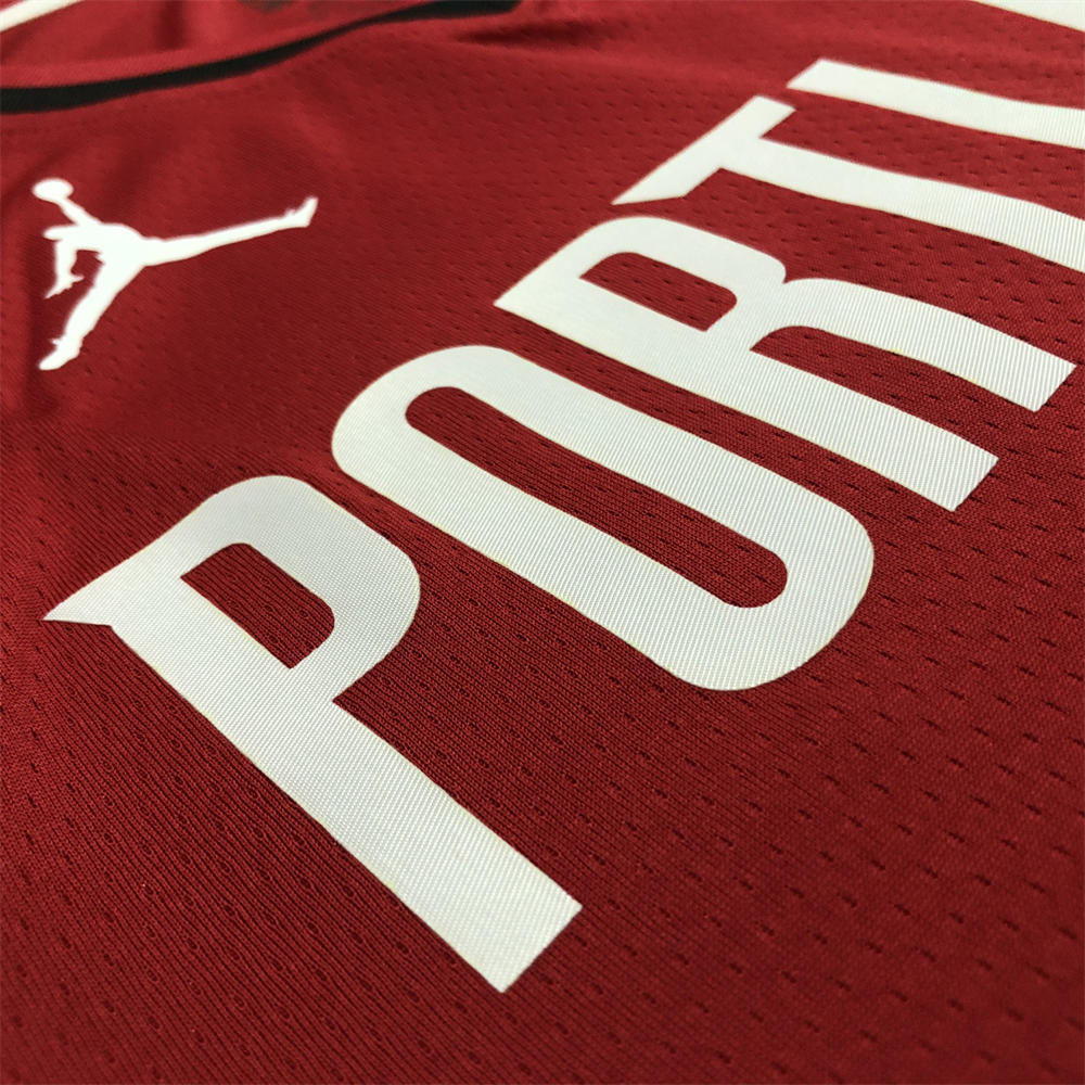 NBA Portland Trail Blazers V-Neck Red Jersey LILLARD#0 S-XXL