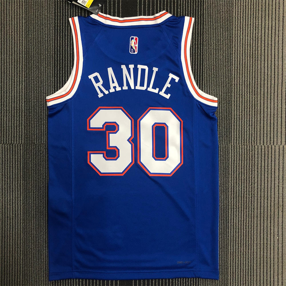 NBA New York Knicks Round Neck Blue 75th Anniversary jersey RANDLE#30 S-XXL