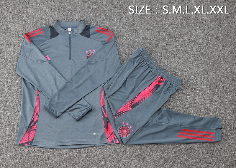 24/25 Germany Gray Long-sleeved half-pull training kit Football team kit