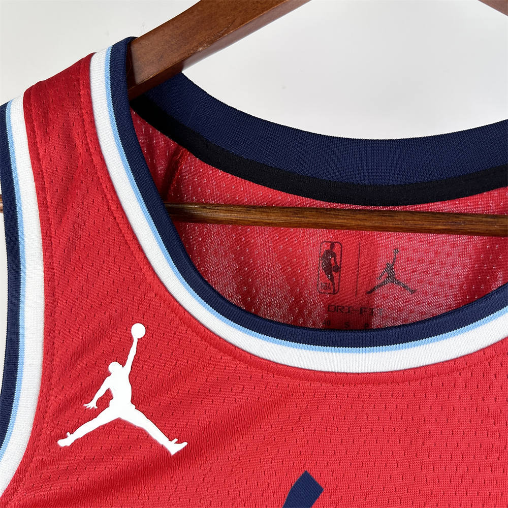 NBA Los Angeles Clippers 24/25 Round Neck JORDAN Edition Red Jersey LEONARD#2 S-XXL