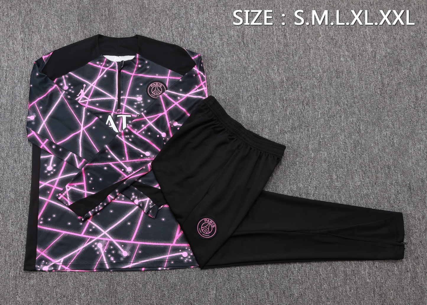 202526 Paris blackish purple Long-sleeved half-pull training kit Football team kit