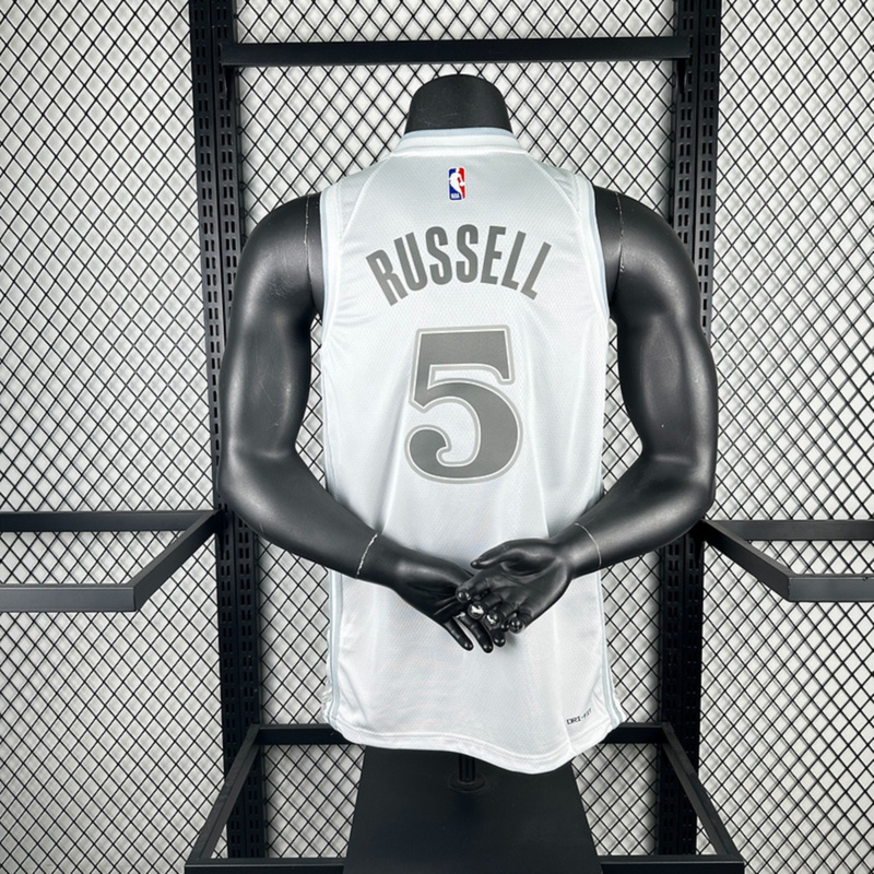 NBA Dallas Mavericks 24/25 City Edition V-Neck White Jersey RUSSELL#5 S-XXL