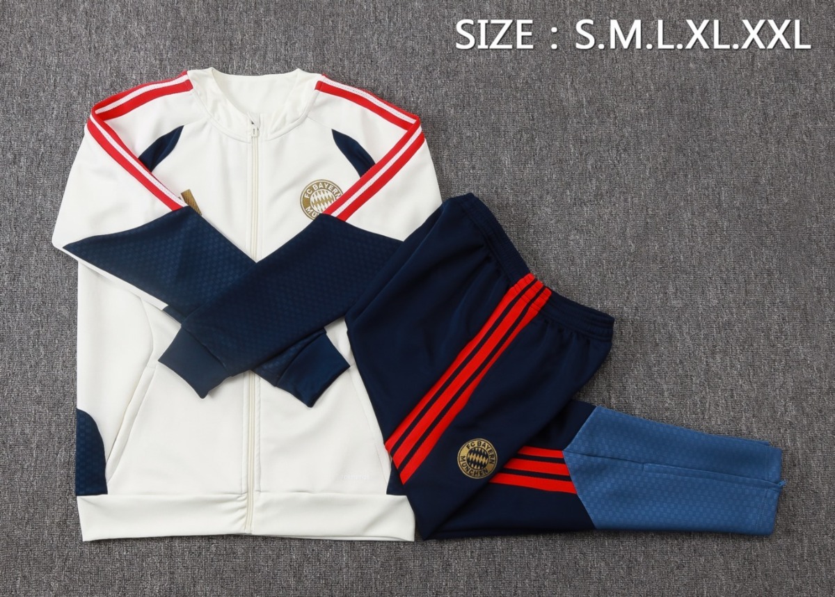 2026 Bayern Munich Beige Jacket Training Suit Set