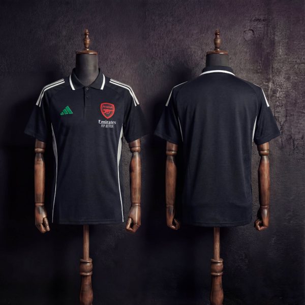 2025/26 Arsenal Training Black Polo Fan version