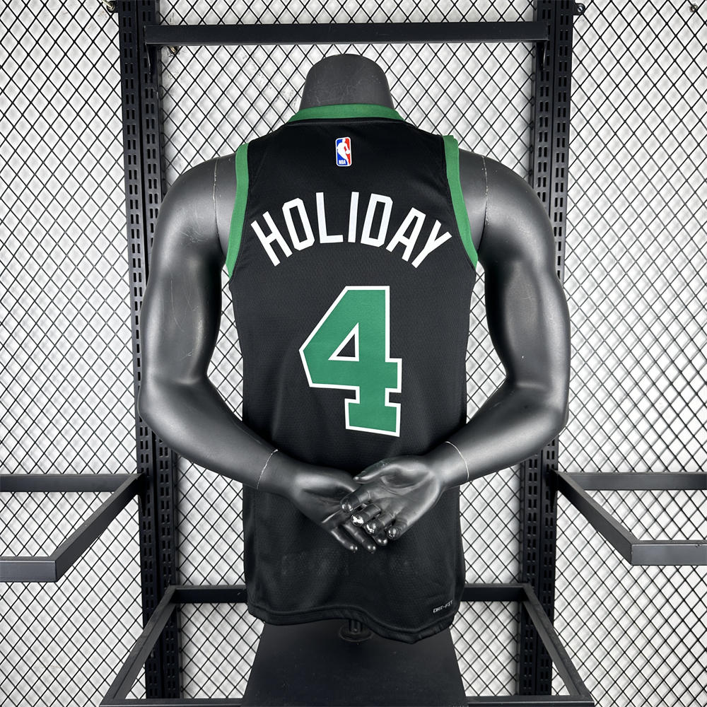 NBA Boston Celtics 2023 Round Neck Black Jersey HOLIDAY#4 S-XXL