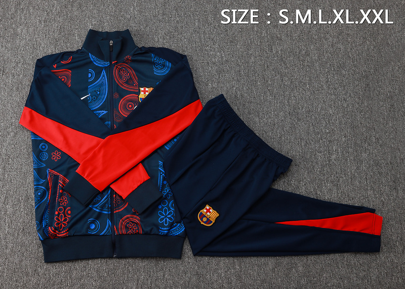 2024/25 Barcelona Royal blue Jacket Training Suit Set Football Team Shirt Sports Fashion