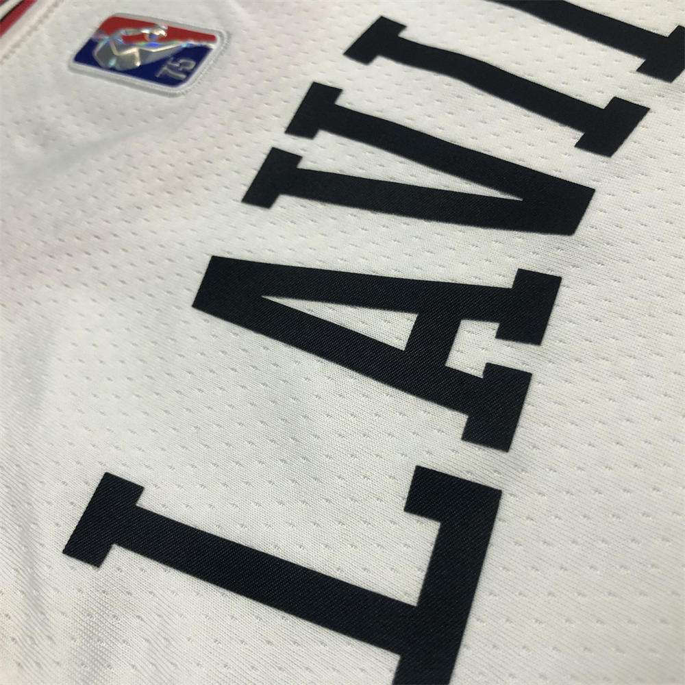 NBA Chicago Bulls Round Neck White 75th anniversaryJersey LAVINE#8 S-XXL