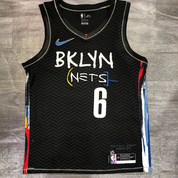 NBA Brooklyn Nets V neck Black Jersey JORDAN#6 S-XXL