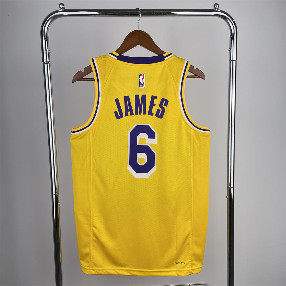 NBA Los Angeles Lakers JAMES#6 2022/23 Gold Association Edition Swingman Jersey S-XXL
