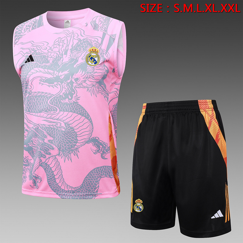 24/25 Real Madrid Pink Training Set Shirt and Shorts