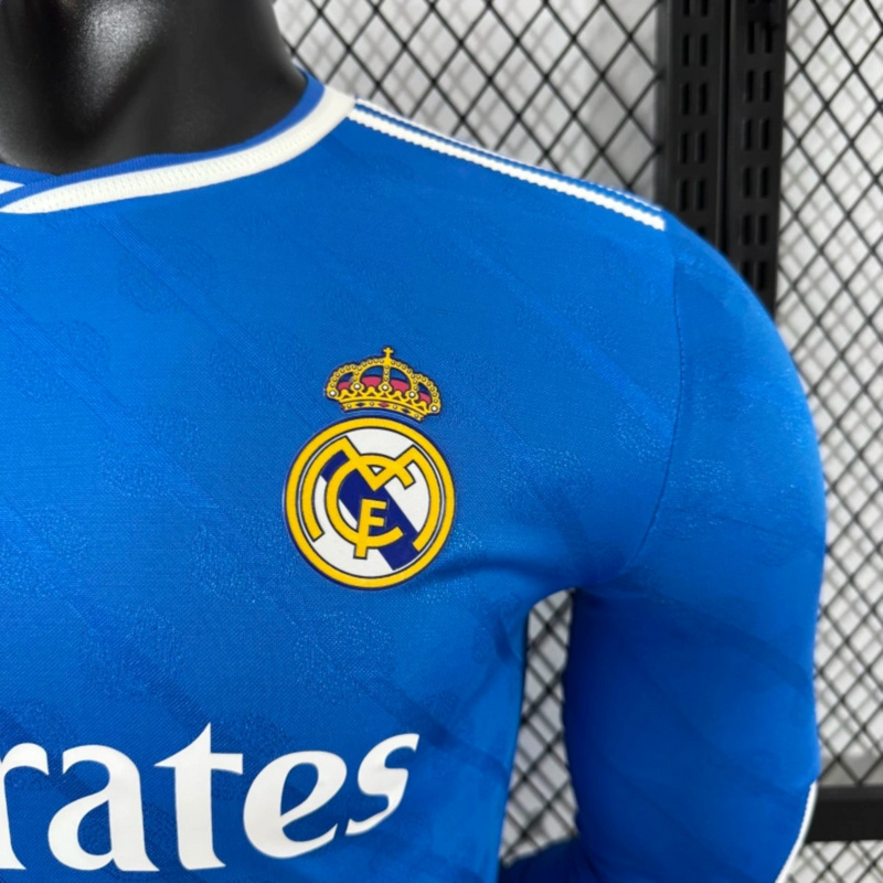 2025/26 Real Madrid Second Away Long Sleeve Jersey Player Version