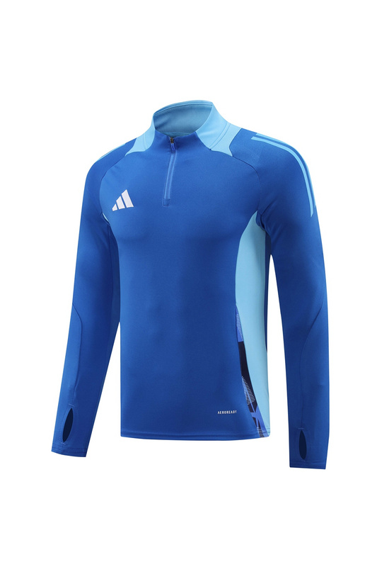 2024 Adidas Blue Long-sleeved half-pull training kit Football team kit