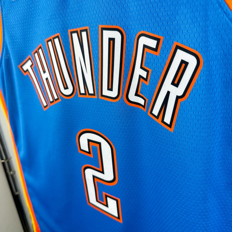 NBA Oklahoma City Thunder V-Neck Blue Jersey GILGEOUS-ALEXANDER#2 S-XXL