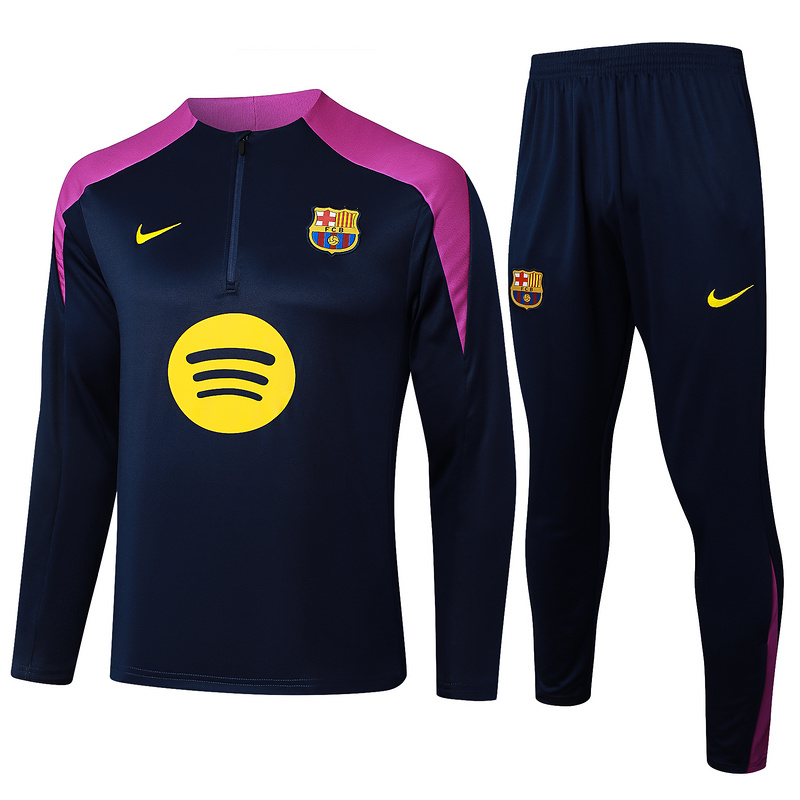 24/25 Barcelona Blue Long-sleeved half-pull training kit Football team kit