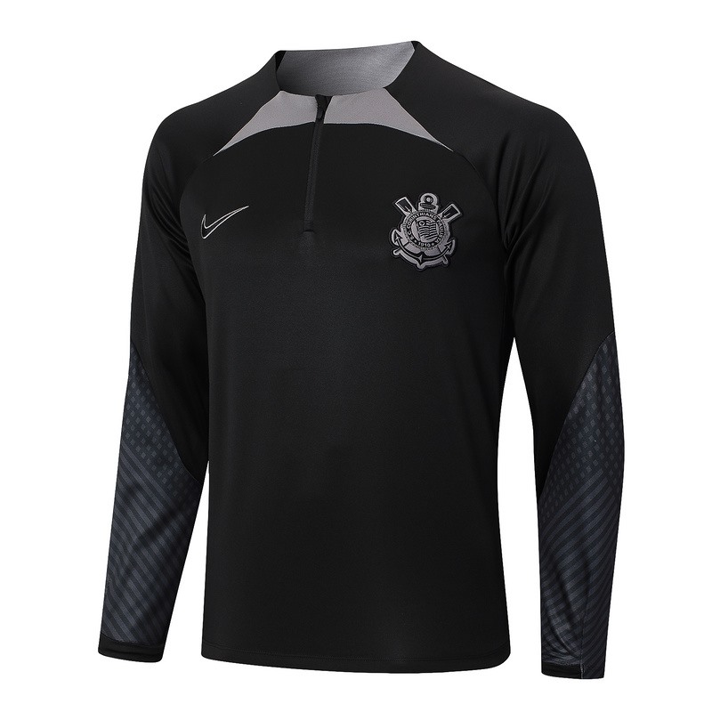 24/25 Corinthians Black Long-sleeved half-pull training kit Football team kit