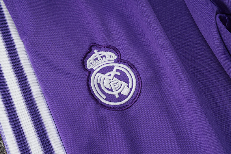 2024/25 Real Madrid Purple Jacket Training Suit Set Football Team Shirt Sports Fashion