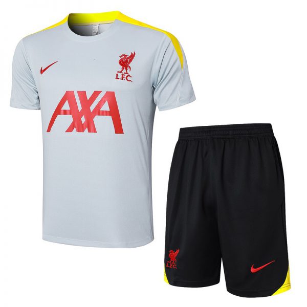 24/25 Liverpool Gray Training Set Shirt and Shorts