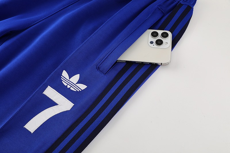 2024 Manchester United Blue Jacket Training Suit Set Football Team Shirt Sports Fashion