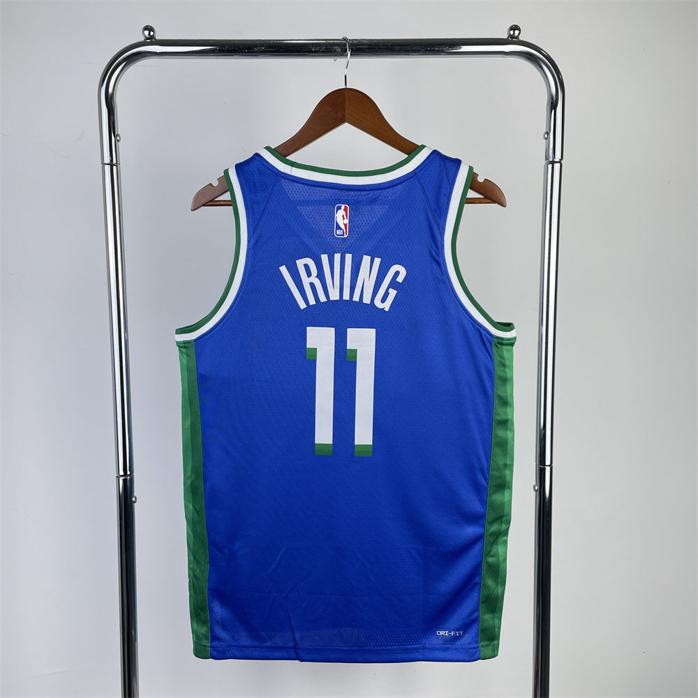 NBA Dallas Mavericks V-Neck Blue Jersey IRVING#11 S-XXL