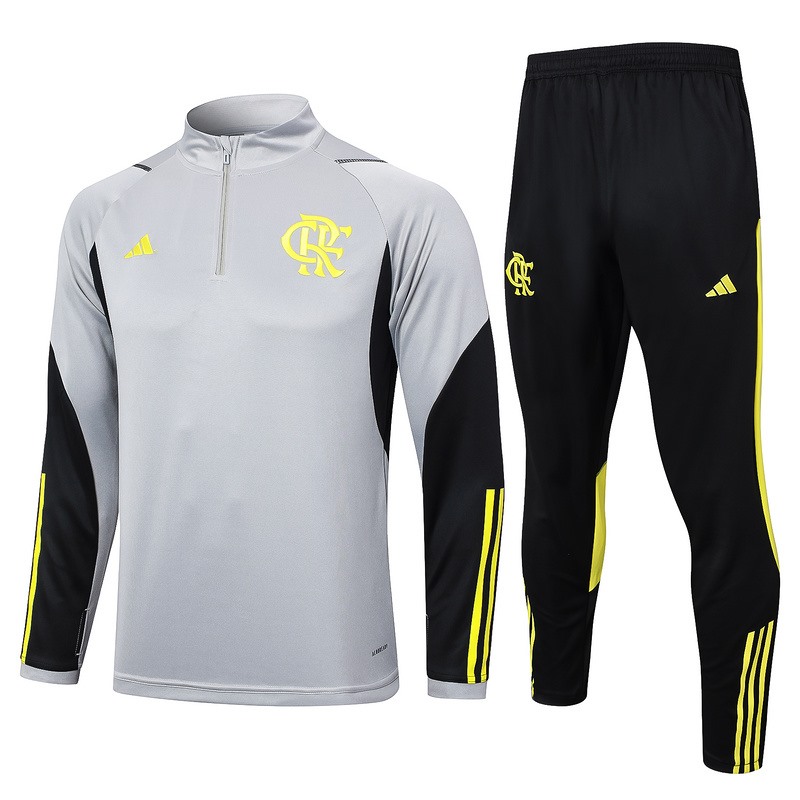 24/25 Flamengo Gray Long-sleeved half-pull training kit Football team kit