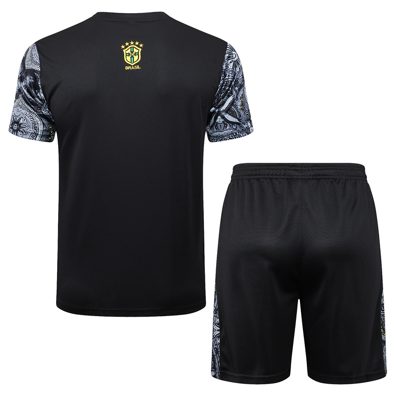 24/25 Brazil Black Training Set Shirt and Shorts