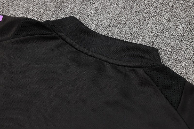 24/25 Germany Black Long-sleeved half-pull training kit Football team kit