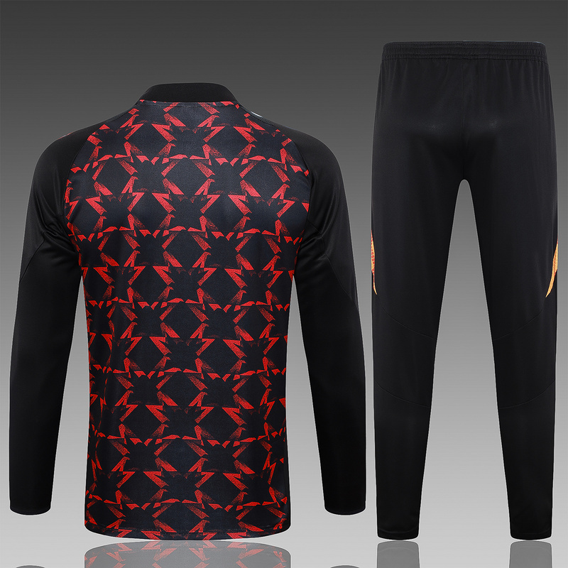 24/25 Manchester United Black red Long-sleeved half-pull training kit Football team kit