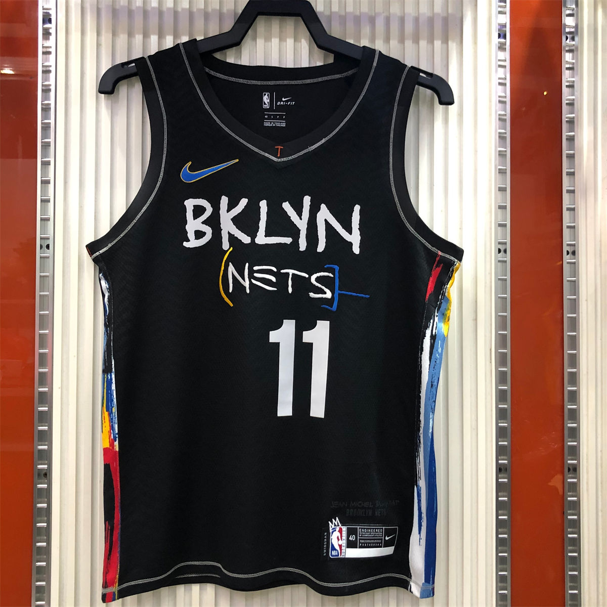 NBA Brooklyn Nets V neck Black Jersey Irving#11S-XXL