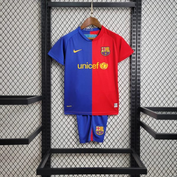 Retro Barcelona 08/09 Kids Home jersey Kid Kits Size 16-28