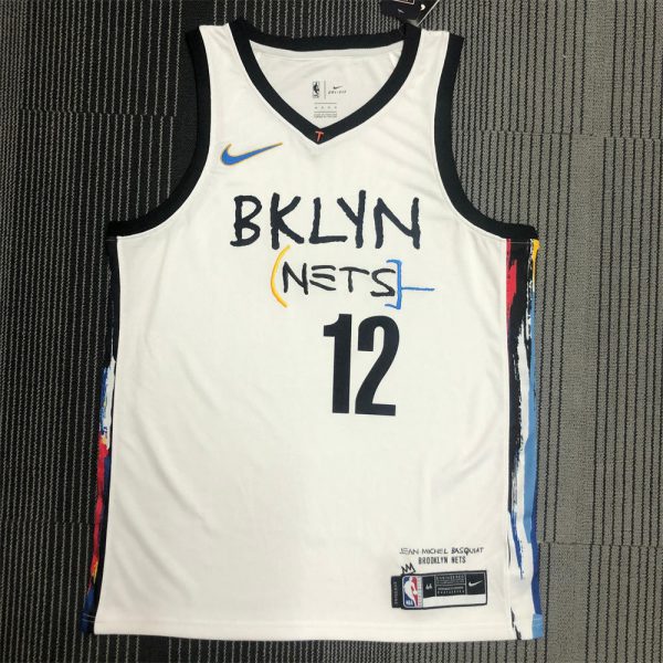 NBA Brooklyn Nets V-Neck White Jersey HARRIS#12 S-XXL