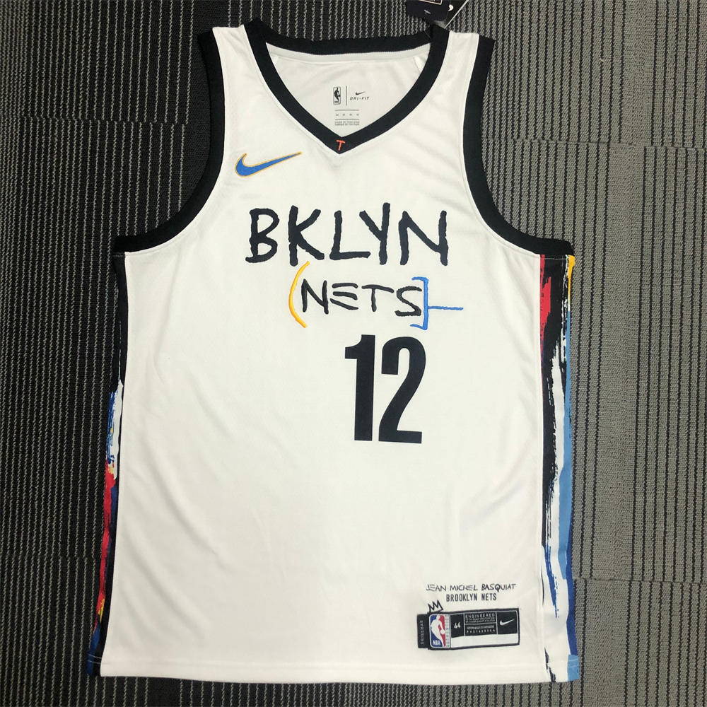 NBA Brooklyn Nets V-Neck White Jersey HARRIS#12 S-XXL