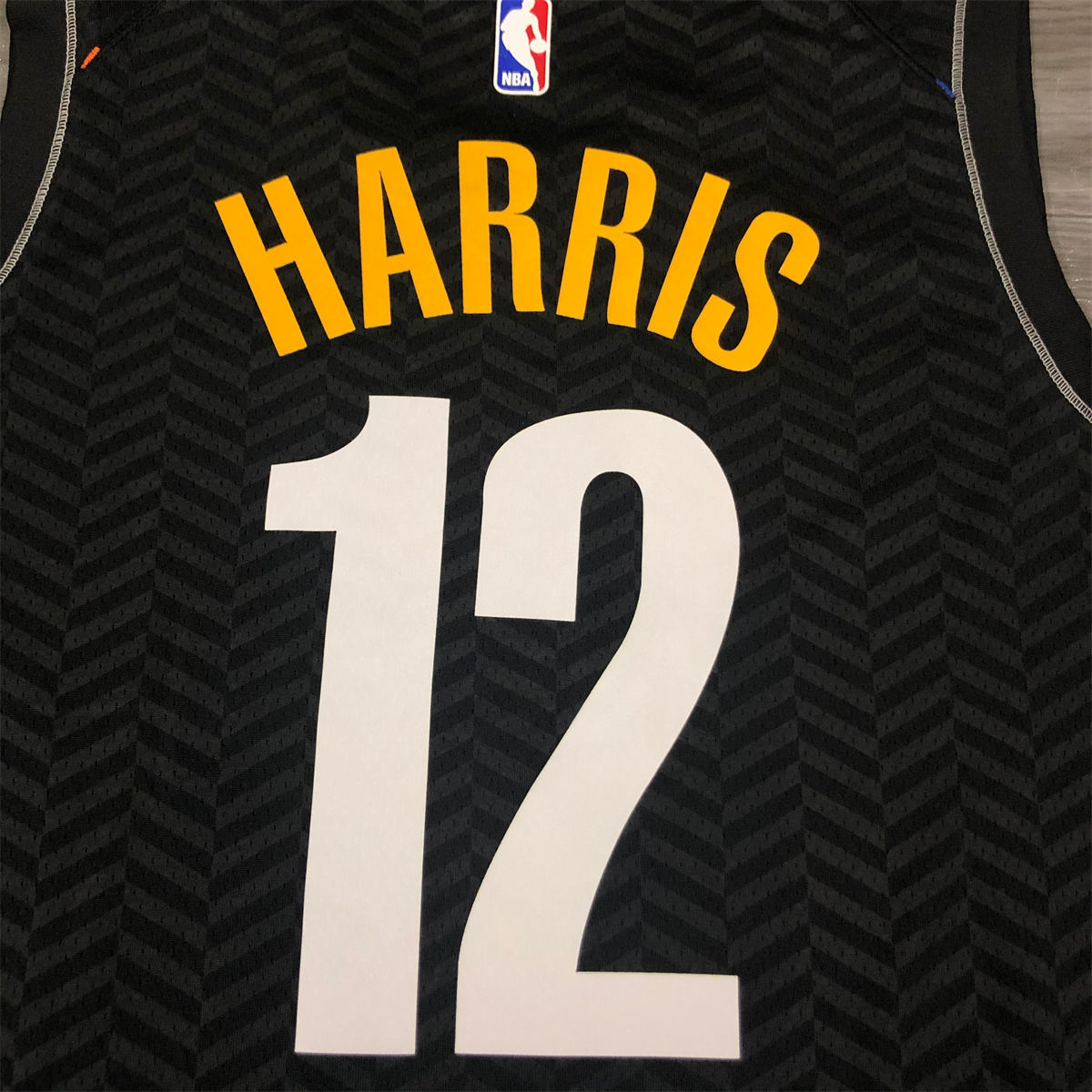 NBA Brooklyn Nets V-Neck Black Jersey HARRIS#12 S-XXL