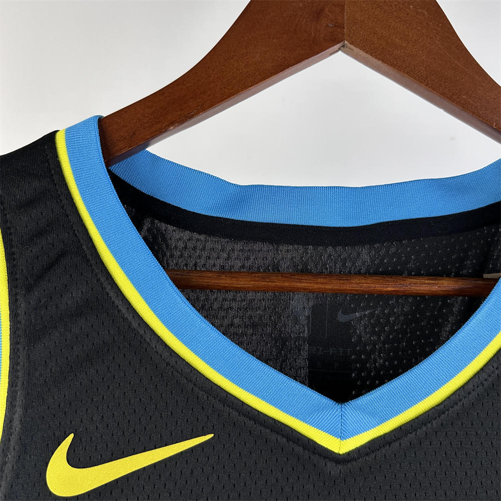 NBA Indiana Pacers 2024 City Edition V-Neck Black Jersey HALIBURTON#0 S-XXL