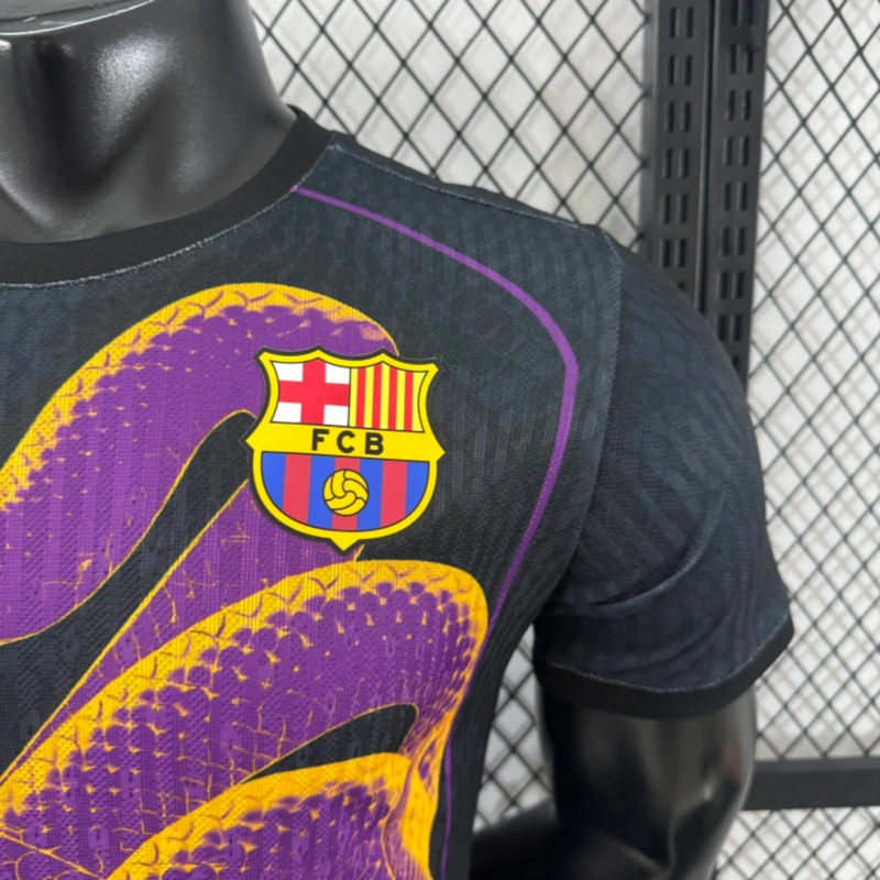 2025/26 Barcelona x Black Manba Special Edition Black Jersey Player Version