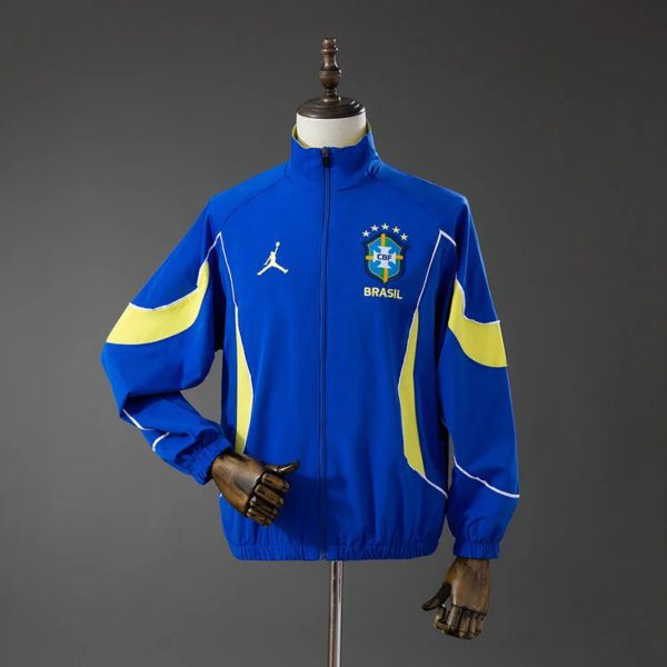 2026 Brazil Blue Windbreaker Jacket