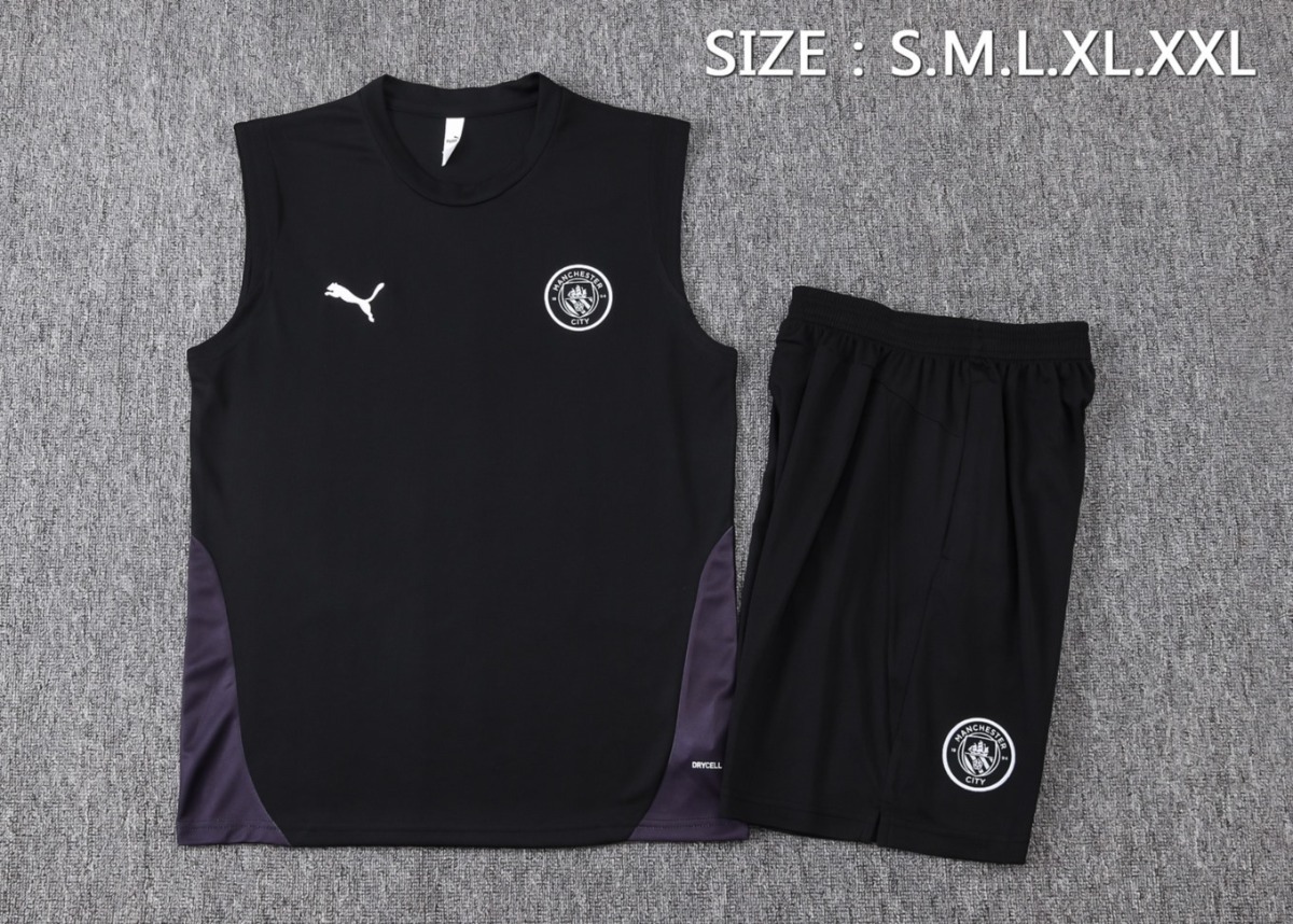 2026 Manchester City Black Training Set Shirt and Shorts