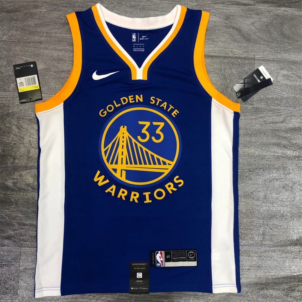 NBA Golden State Warriors V neck Blue Jersey WISEMAN#33 S-XXL