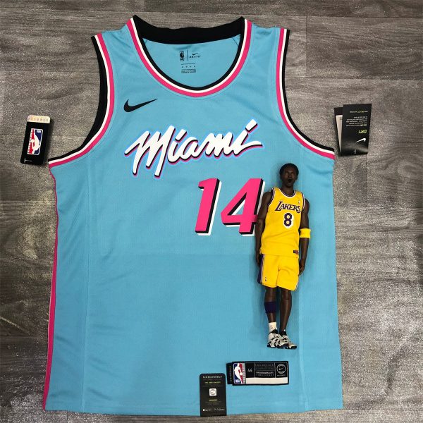 NBA Miami Hearts round neck Light Blue Jersey HERRO#14 S-XXL