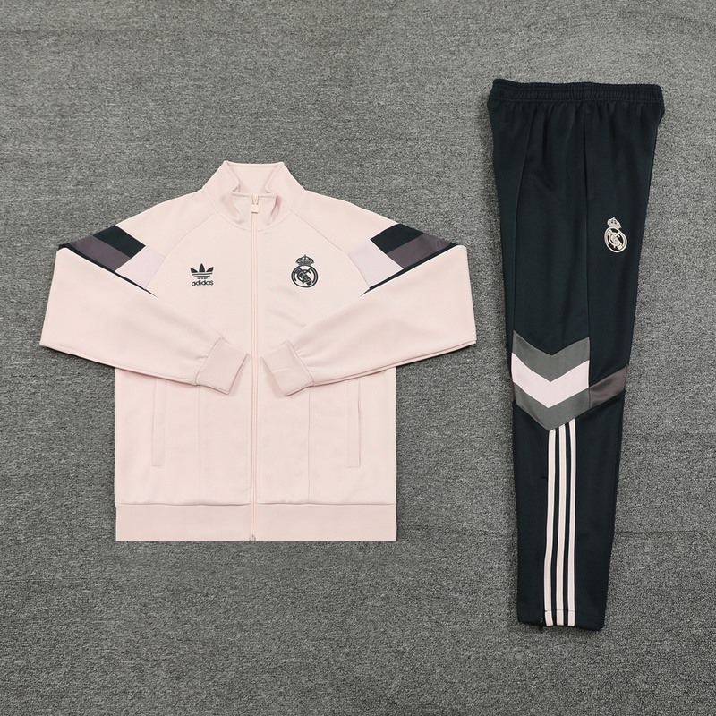 2024 Real Madrid Light Pink Jacket Training Suit Set Football Team Shirt Sports Fashion