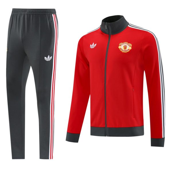 2025 Manchester United Red Jacket Training Suit Set Football Team Shirt Sports Fashion