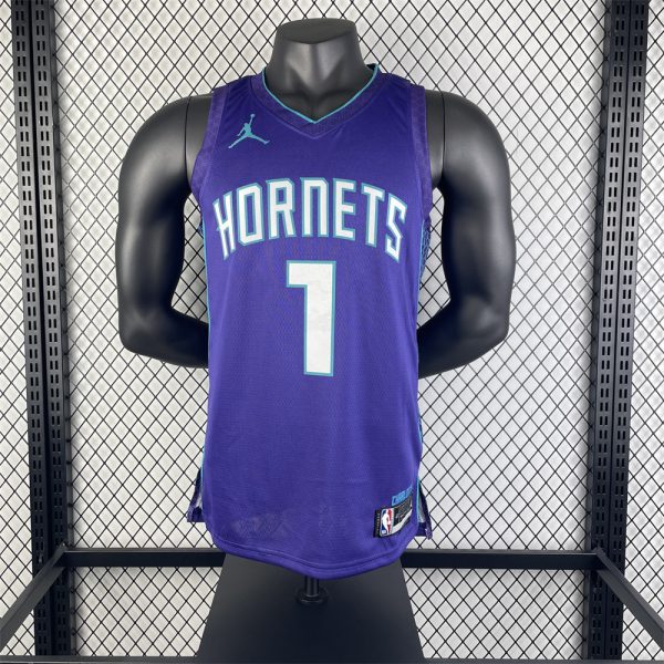 NBA Charlotte Hornets BALL#1 2022/23 Jordan Brand Purple Statement Edition Swingman Jersey S-XXL