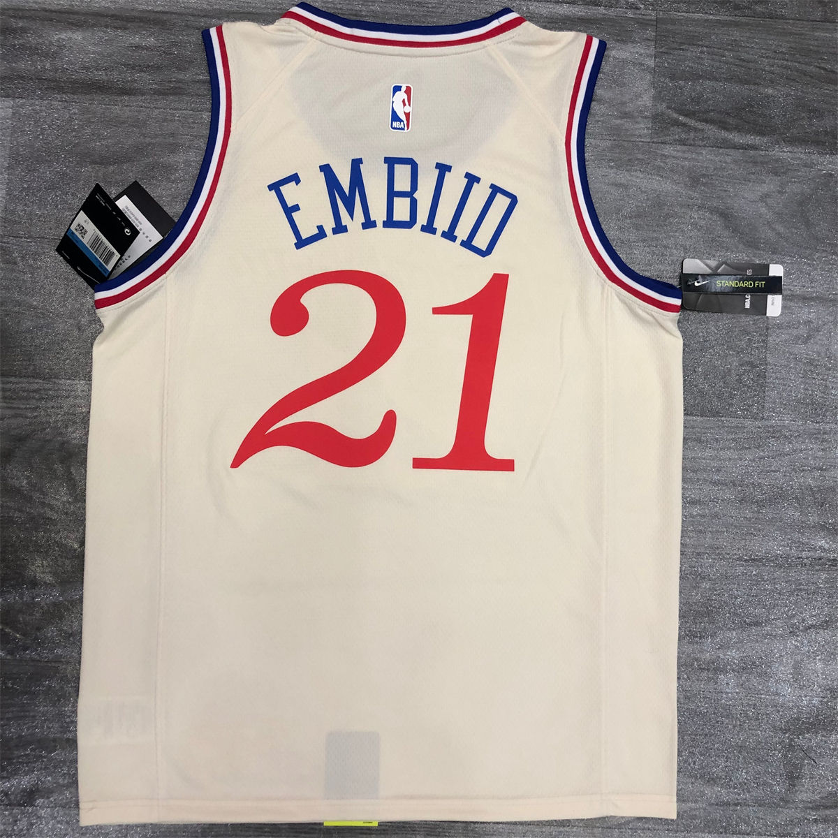 NBA Philadelphia 76ers Round neck White Jersey EMBIID#21 S-XXL